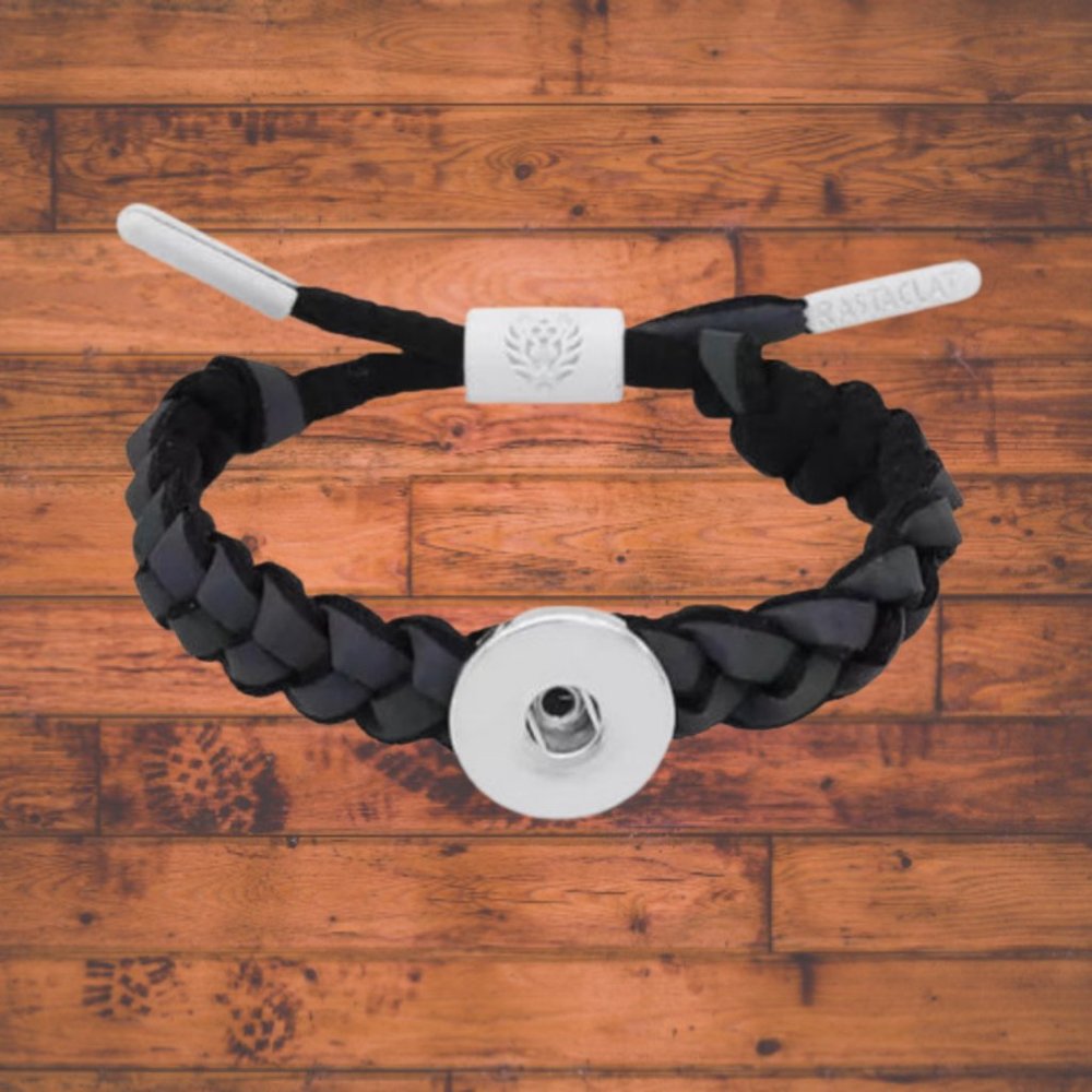 Black Rope Snap Button Bracelet fits 18/20 snaps